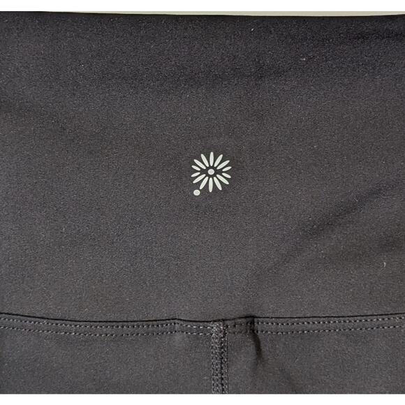 Tangerine Cropped Leggings Small Black Ribbed Capri Activewear Athleisure Yoga - Picture 3 of 10